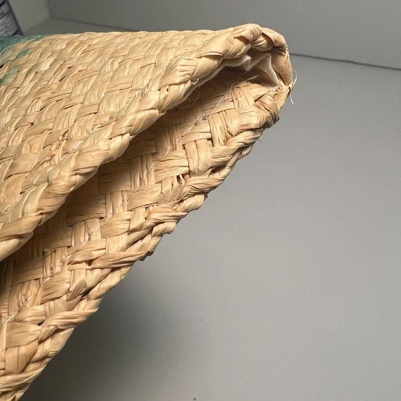 Mar Y Sol Woven Clutch with Blue and Tan Pattern - Picture 15 of 16